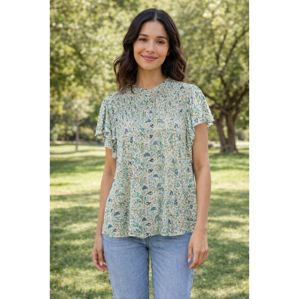 Torrid Women’s Size 2 Floral Smocked Blouse – Breezy Boho Style!